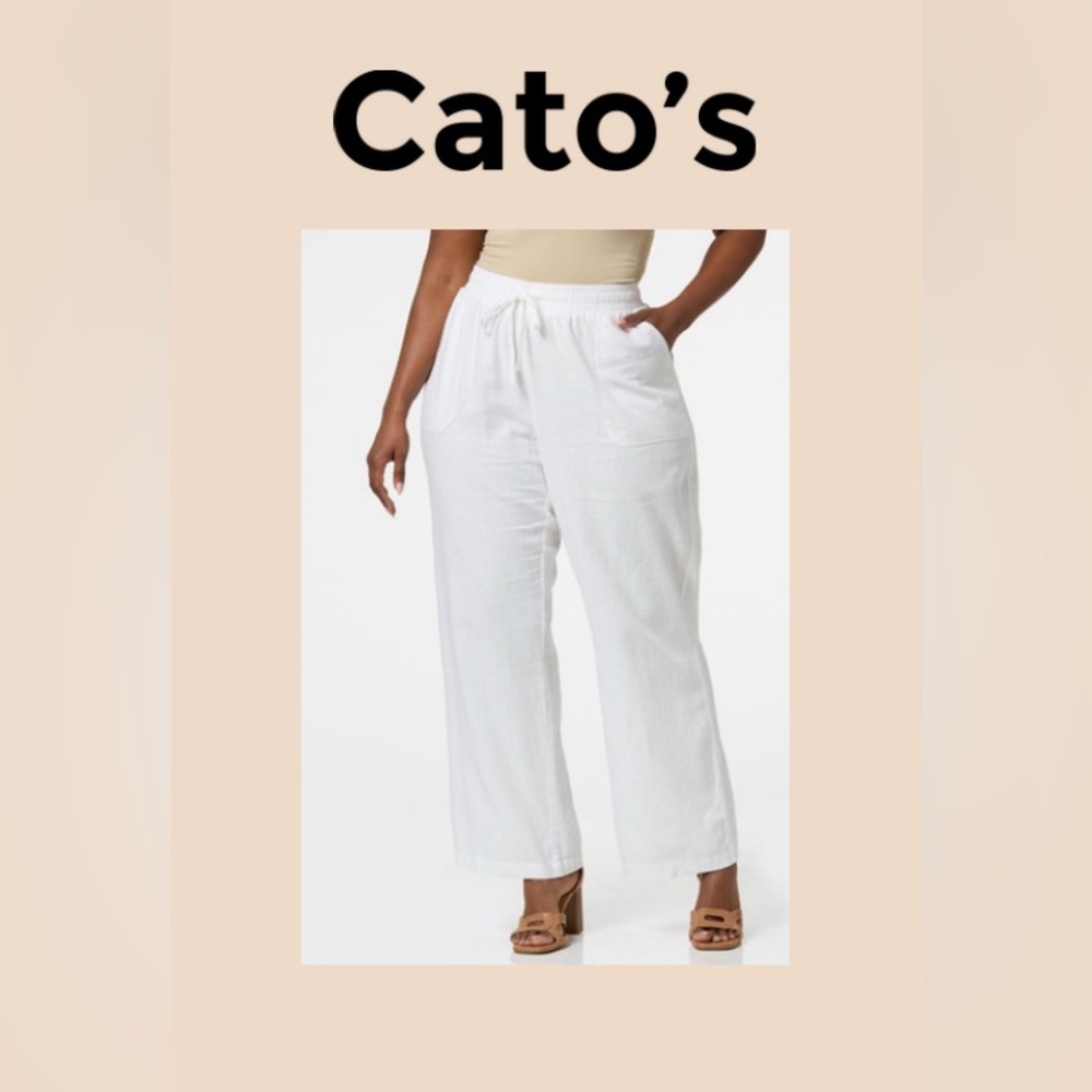 Cato’s Women’s Solid Linen Beach Pants Size 18/20 WP